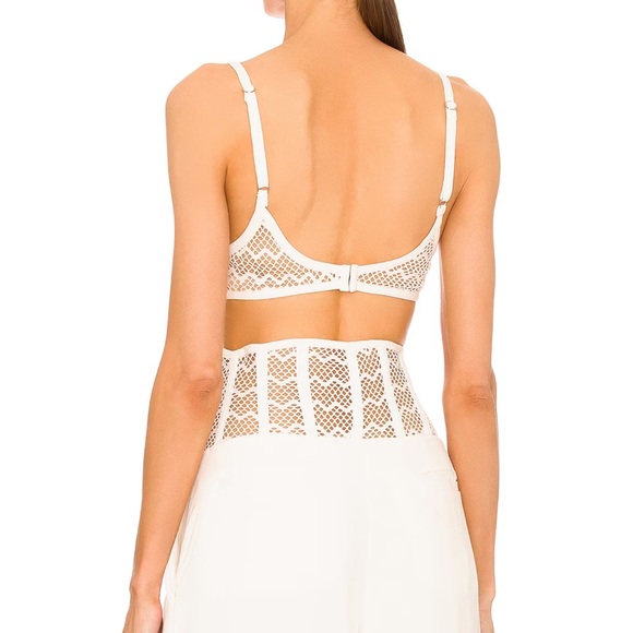 PatBO Linen Bralette Top in Bone - Picture 3 of 7